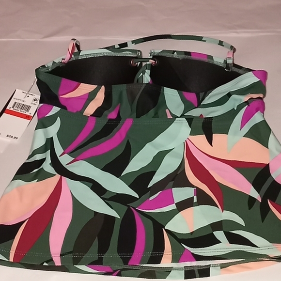 Hula Honey Hyper Tropics Tankini Top Green XS - Picture 5 of 8